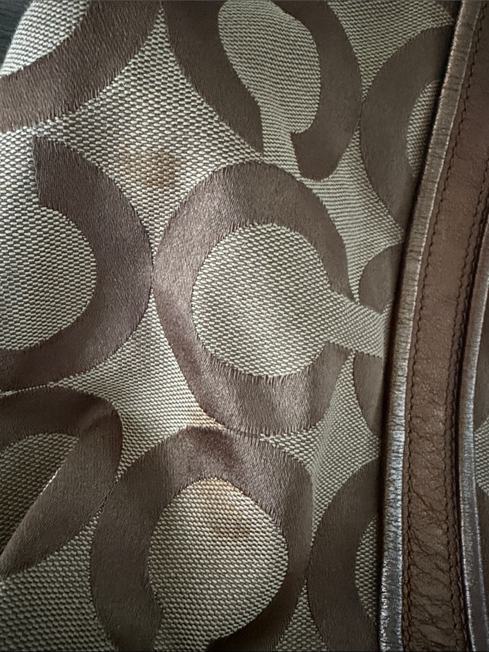 Coach Poppy Op Art Glam signature tote #13826 w/applique to cover issues - Picture 4 of 12